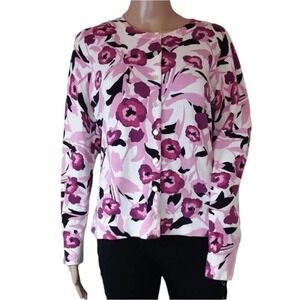Charter Club Floral Button Sweater